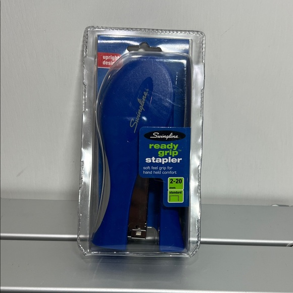 Swingline Blue Ready Grip Stapler Upright Design (5 1/2” x 2 1/2”) - Picture 1 of 8